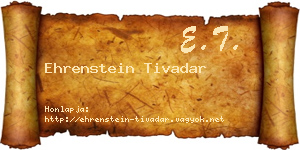 Ehrenstein Tivadar névjegykártya